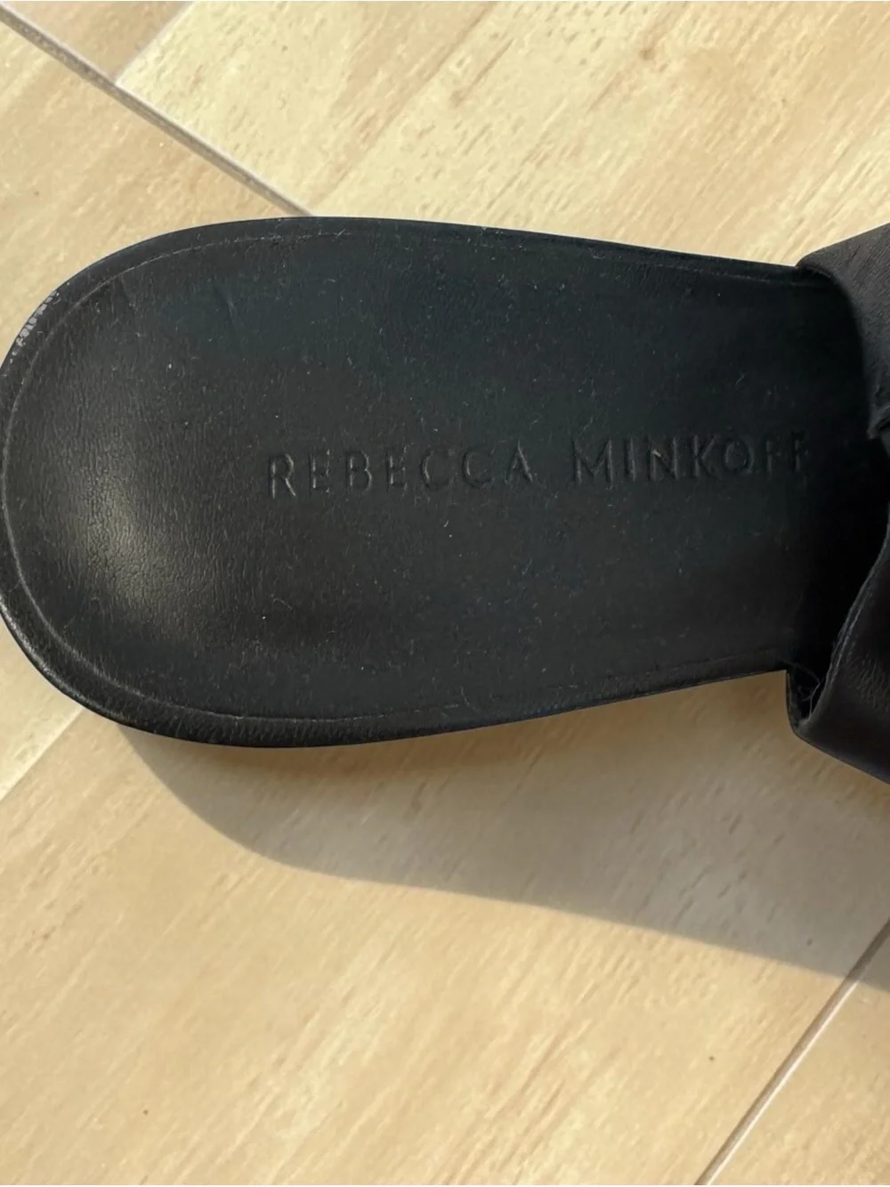 Rebecca Minkoff Black Leather kitten heel slingback pump